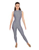 Solid Lycra Sleeveless TNeck Keyhole Unitard