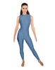 Solid Lycra Sleeveless TNeck Keyhole Unitard