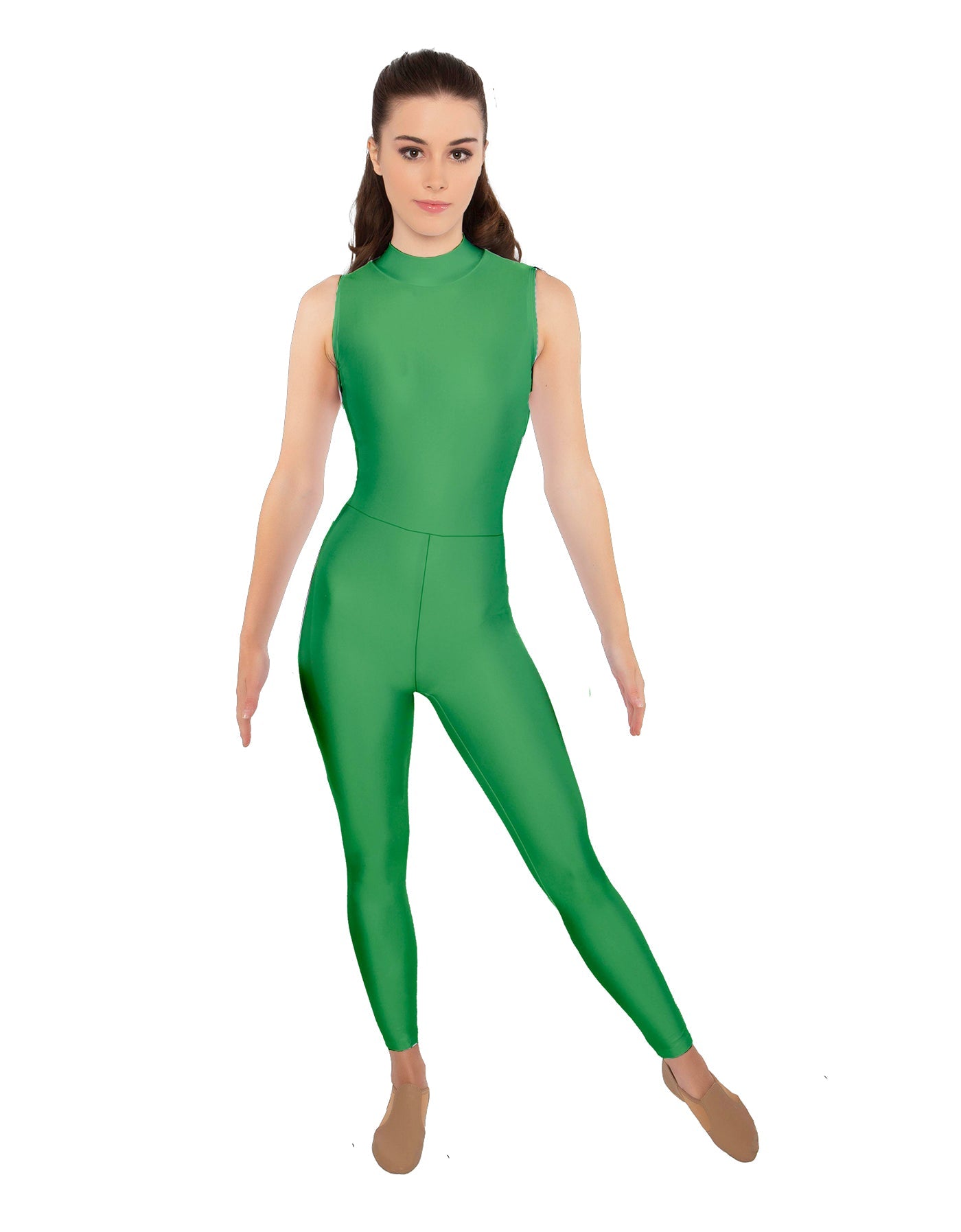 Solid Lycra Sleeveless TNeck Keyhole Unitard