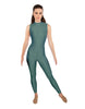 Solid Lycra Sleeveless TNeck Keyhole Unitard