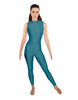 Solid Lycra Sleeveless TNeck Keyhole Unitard