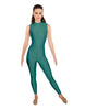 Solid Lycra Sleeveless TNeck Keyhole Unitard