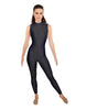 Solid Lycra Sleeveless TNeck Keyhole Unitard