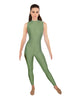 Solid Lycra Sleeveless TNeck Keyhole Unitard