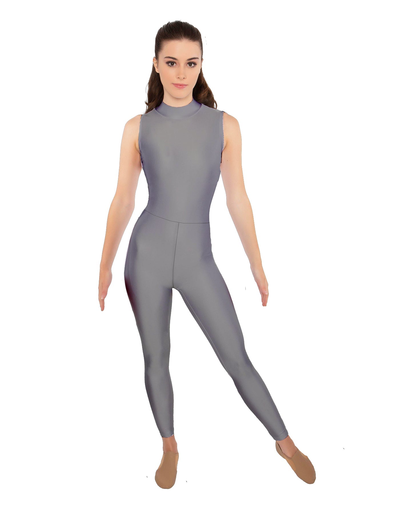 Solid Lycra Sleeveless TNeck Keyhole Unitard