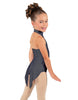 Solid Lycra Halter Collar Leotard with Tails