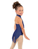 Solid Lycra Halter Collar Leotard with Tails