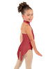 Solid Lycra Halter Collar Leotard with Tails