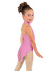 Solid Lycra Halter Collar Leotard with Tails