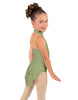 Solid Lycra Halter Collar Leotard with Tails