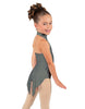 Solid Lycra Halter Collar Leotard with Tails