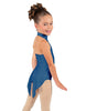 Solid Lycra Halter Collar Leotard with Tails