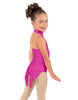 Solid Lycra Halter Collar Leotard with Tails