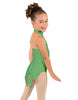 Solid Lycra Halter Collar Leotard with Tails