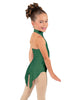 Solid Lycra Halter Collar Leotard with Tails