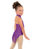 Solid Lycra Halter Collar Leotard with Tails