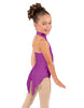 Solid Lycra Halter Collar Leotard with Tails