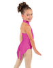 Solid Lycra Halter Collar Leotard with Tails
