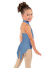 Solid Lycra Halter Collar Leotard with Tails