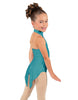 Solid Lycra Halter Collar Leotard with Tails