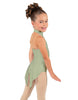 Solid Lycra Halter Collar Leotard with Tails