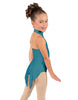 Solid Lycra Halter Collar Leotard with Tails