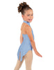 Solid Lycra Halter Collar Leotard with Tails