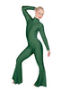 Solid Lycra LS Zipper Back Wide Flare Pant Unitard