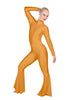 Solid Lycra LS Zipper Back Wide Flare Pant Unitard