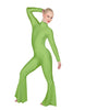 Solid Lycra LS Zipper Back Wide Flare Pant Unitard