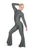 Solid Lycra LS Zipper Back Wide Flare Pant Unitard