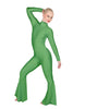 Solid Lycra LS Zipper Back Wide Flare Pant Unitard