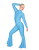 Solid Lycra LS Zipper Back Wide Flare Pant Unitard
