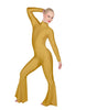 Solid Lycra LS Zipper Back Wide Flare Pant Unitard