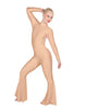 Solid Lycra LS Zipper Back Wide Flare Pant Unitard