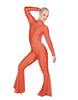 Solid Lycra LS Zipper Back Wide Flare Pant Unitard