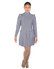 Solid Lycra LS TNeck Leotard with Attached Pleated Skirt and Peplum
