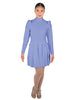 Solid Lycra LS TNeck Leotard with Attached Pleated Skirt and Peplum
