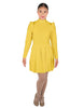 Solid Lycra LS TNeck Leotard with Attached Pleated Skirt and Peplum