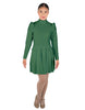 Solid Lycra LS TNeck Leotard with Attached Pleated Skirt and Peplum