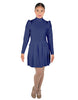 Solid Lycra LS TNeck Leotard with Attached Pleated Skirt and Peplum