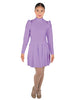 Solid Lycra LS TNeck Leotard with Attached Pleated Skirt and Peplum