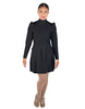 Solid Lycra LS TNeck Leotard with Attached Pleated Skirt and Peplum
