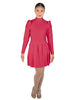 Solid Lycra LS TNeck Leotard with Attached Pleated Skirt and Peplum