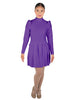 Solid Lycra LS TNeck Leotard with Attached Pleated Skirt and Peplum