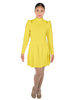 Solid Lycra LS TNeck Leotard with Attached Pleated Skirt and Peplum