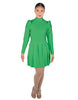 Solid Lycra LS TNeck Leotard with Attached Pleated Skirt and Peplum