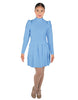 Solid Lycra LS TNeck Leotard with Attached Pleated Skirt and Peplum