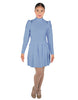 Solid Lycra LS TNeck Leotard with Attached Pleated Skirt and Peplum