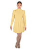 Solid Lycra LS TNeck Leotard with Attached Pleated Skirt and Peplum